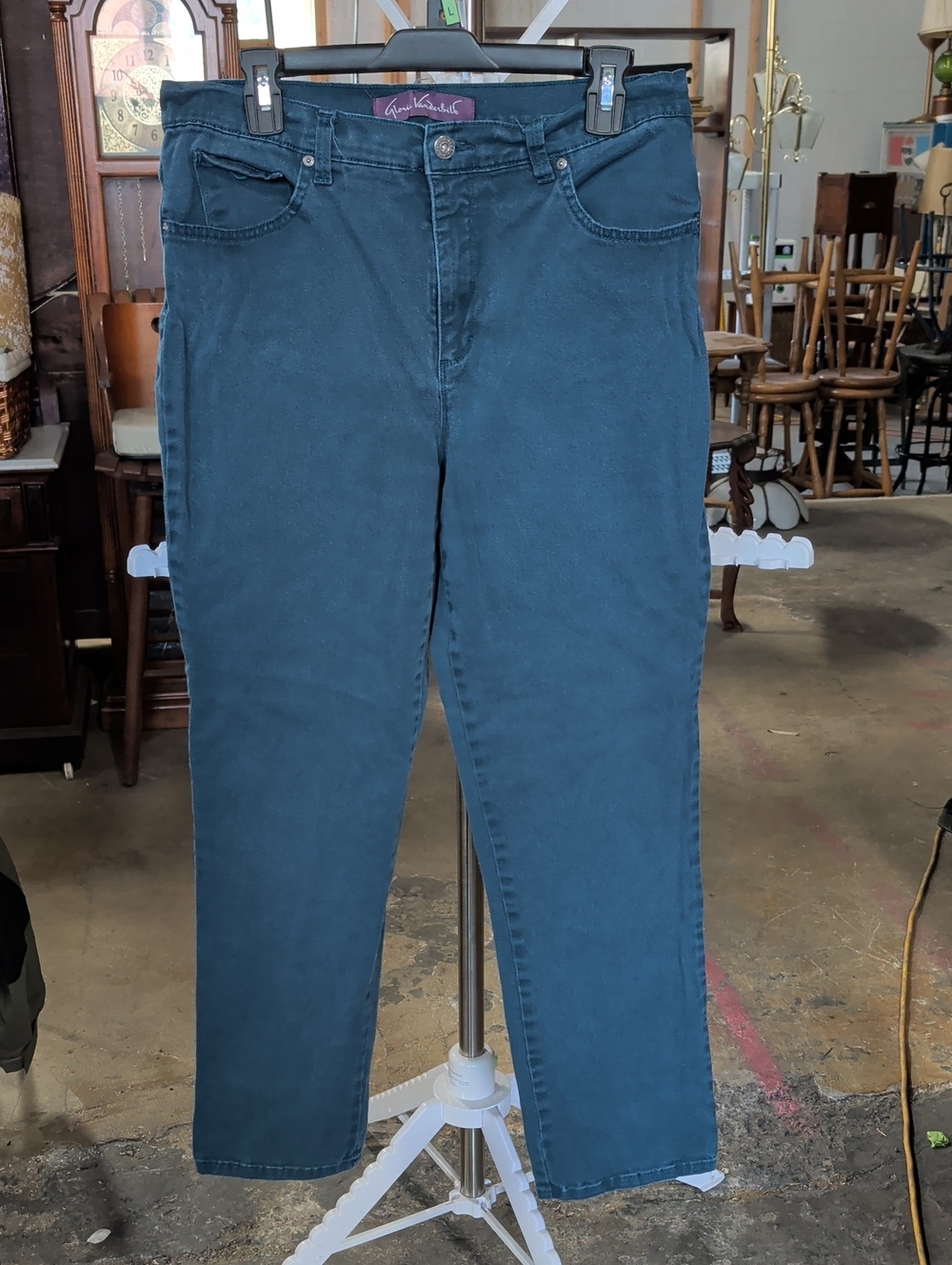 Gloria Vanderbilt Teal Straight Leg High-Rise Jeans